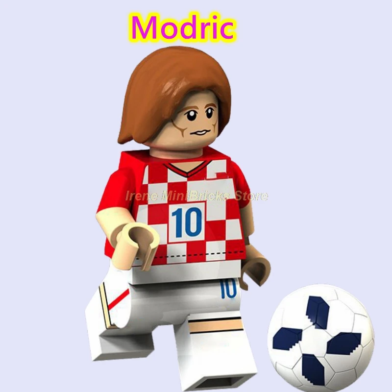 Football Player Cristiano Ronaldo Neymar Beckham Kobe Bryant Messi Pogba Modric Labron James Toys For Children Building Blocks - Цвет: Modric