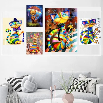 

Cartoon Cat Combination DIY Diamond Painting Cross Stitch Full Diamond Mosaic Embroidery Sale Living Room Diamond Paintings