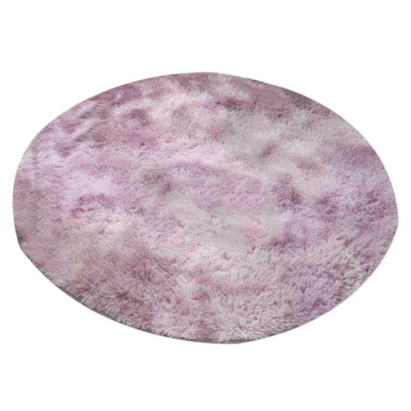 Fluffy Round Rug Carpets Ultra Soft Area Rugs Graduated Color Long Plush Shaggy Round Floor Mat For Dining Living Room