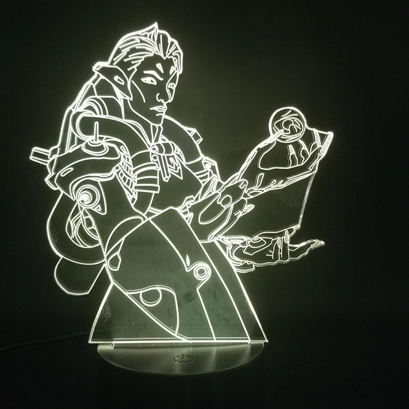 3D лампа игра Overwatch Hero Moira лучший подарок для детей изменение цвета с удаленным внутренним декором светодиодный ночной Светильник