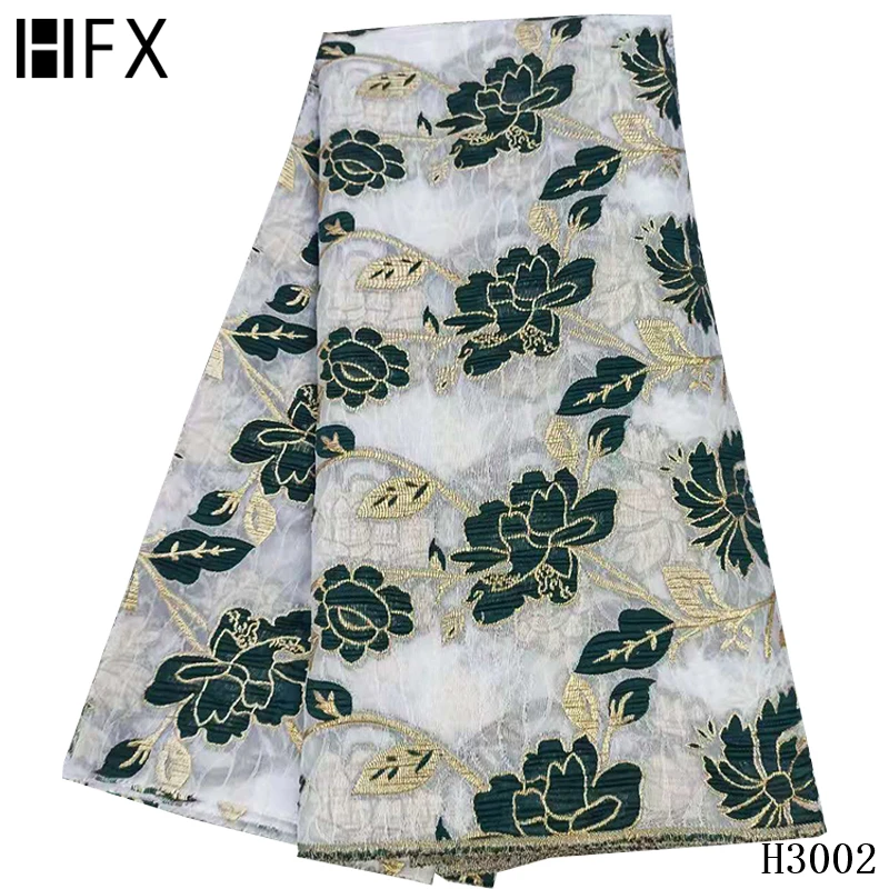 

HFX Nigerian Lace Fabric 2020 High Quality African French Tulle Lace Embroidered Brocade Lace Fabric for Wedding 5yards F3002
