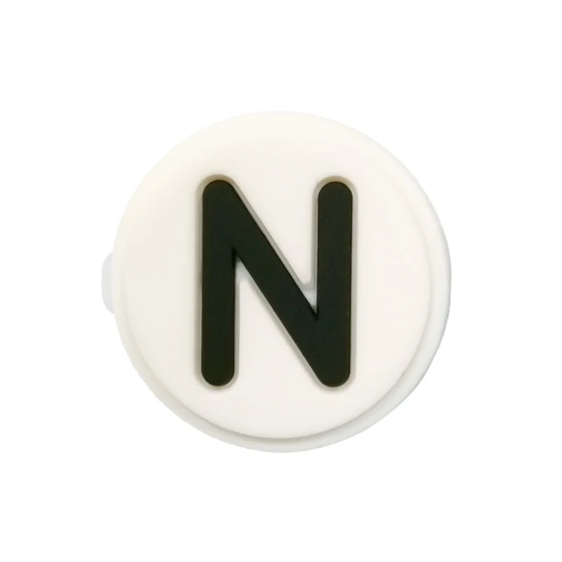 1355-14 1pcs Capital Letters PVC Pins Badges Black&White Brooches Clothes Hat Decor School Uniform Backpack Pin Buttons Kids Gift - Цвет: 1355-14