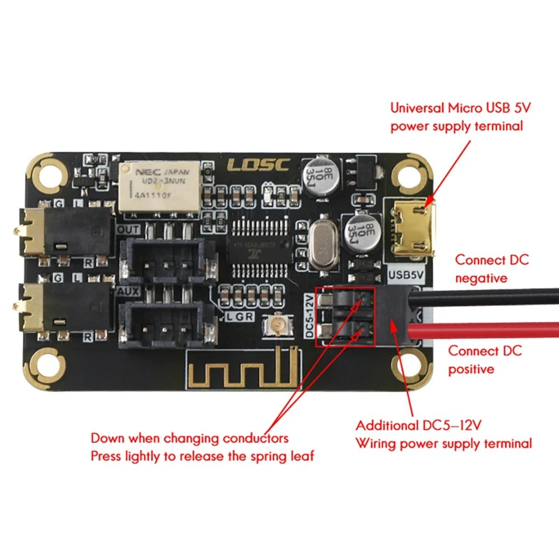 Nowy LQSC Bluetooth płyta dekodera dla AUX wejście Diy zmodyfikowany głośnik Audio MP3 odbiornik Audio Stereo moduł