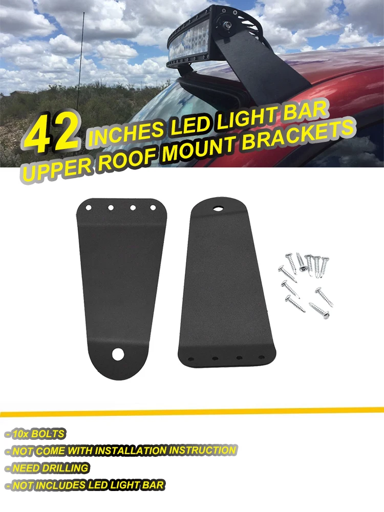 Для Toyota Tacoma 4Runner 1995-2004 верхняя крыша 42 дюйма изогнутый/прямой светодиодный светильник комплект кронштейнов