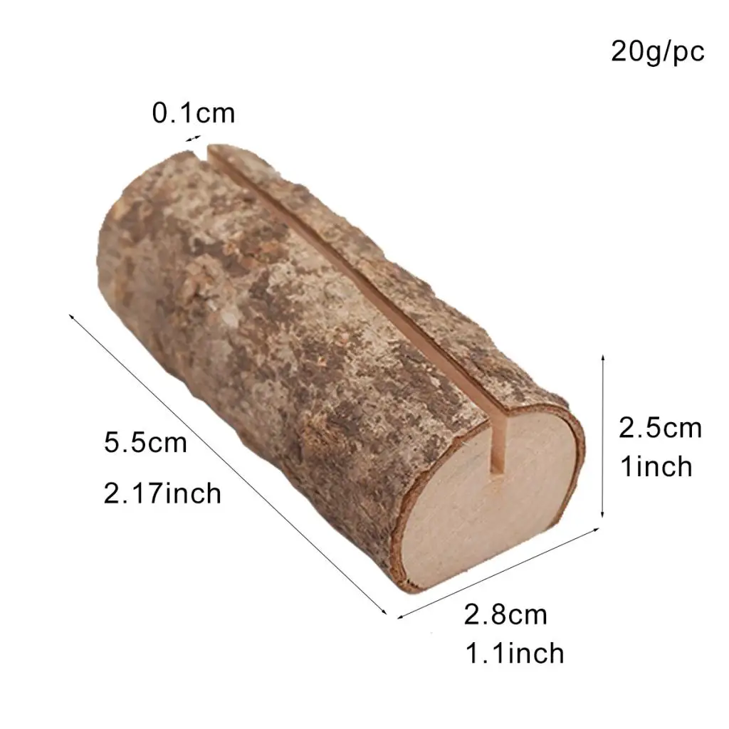 10pcs Wood Pile Name Place Card Photo Holders Natural Wooden Stump Table Number Clip Stand Wedding Party Dinner Table Decor
