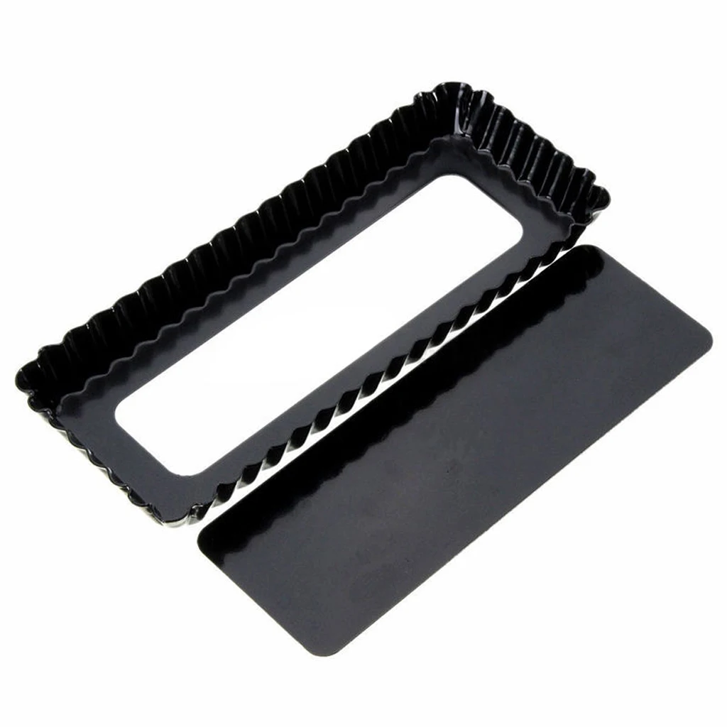 

Rectangle Fluted Pie Tart Pan Mold Baking Removable Bottom Nonstick Quiche Tool