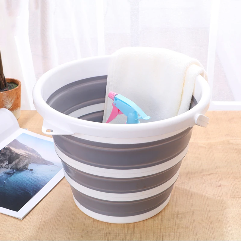 New Arrival Silicone Large Folding Bucket Capicity Save Space Camping Fishing Car Bucket Bucket Of Kitchen Items Balde Barrel