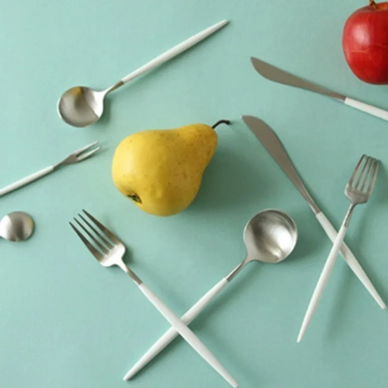 4Pcs/Set Stainless Steel Dinnerware Set Cutlery Dinner Tableware Kitchen Accessories Western Fork Set Drop Shipping