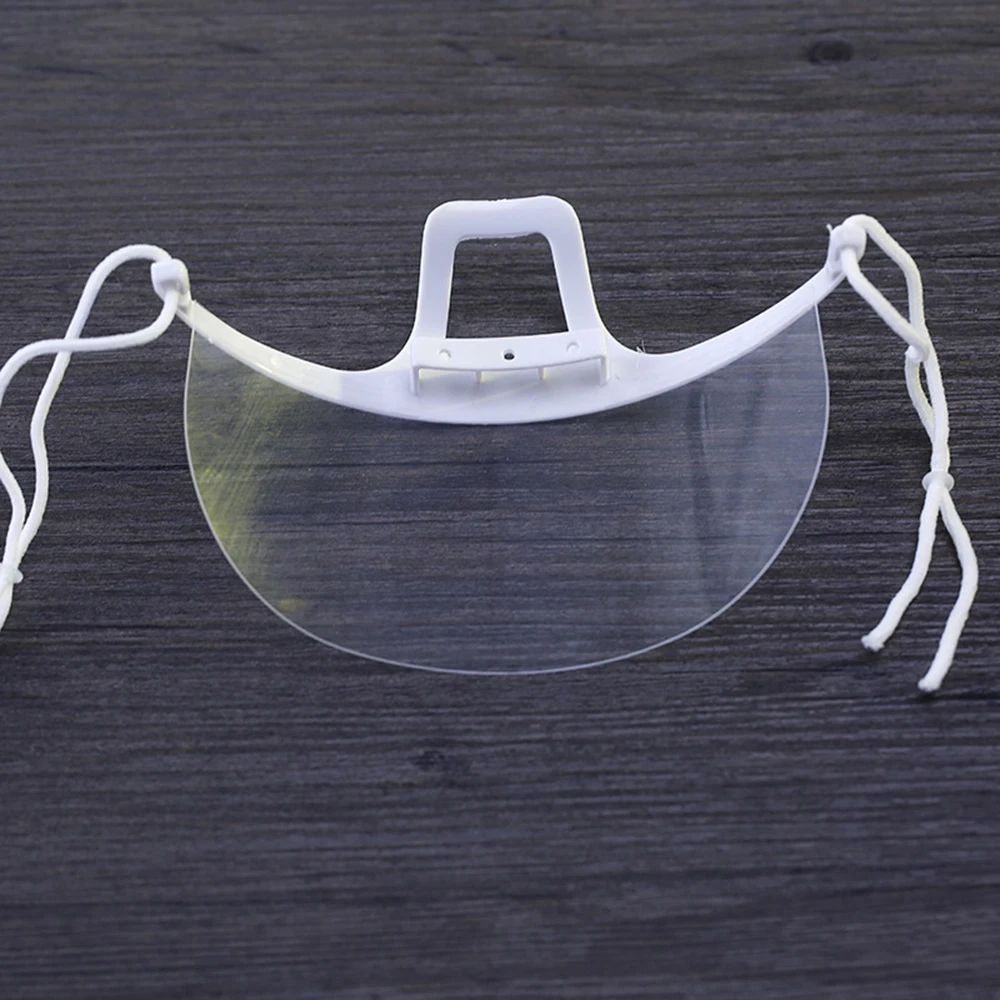 Transparent Catering Mask Anti Fog Catering Food Hotel Plastic Kitchen Restaurant Smile Mouth Masks 40pcs