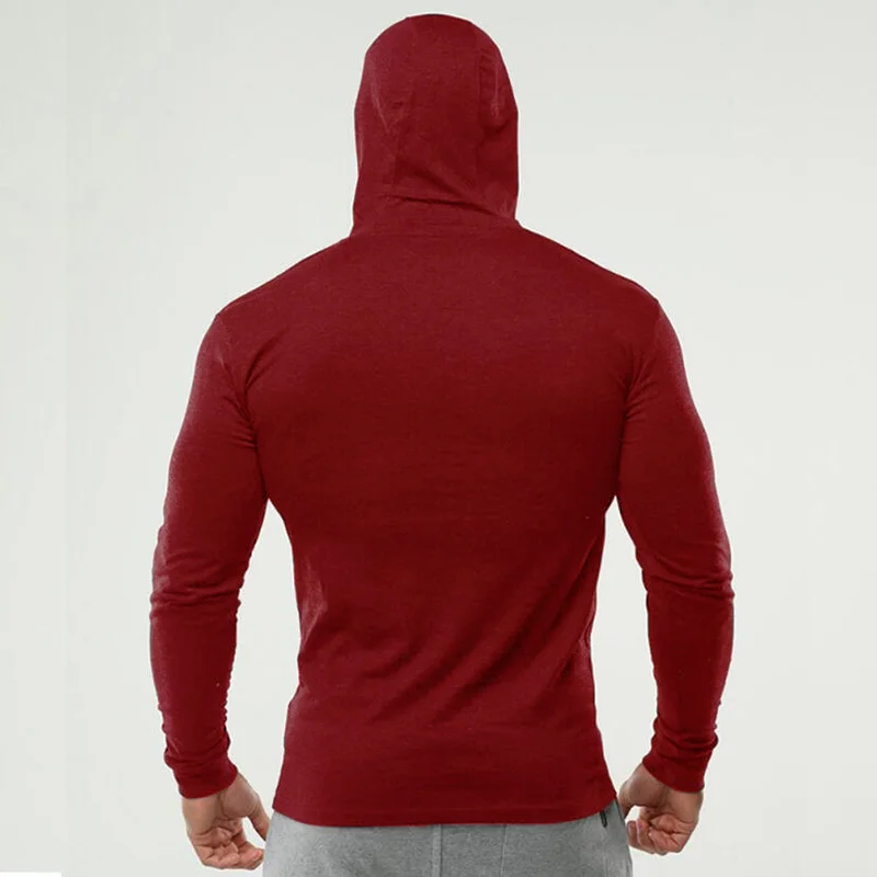 Bodybuilding T-Shirt Men New Autumn Fitness Long Sleeve Hooded T Shirt Men Brand Just Gym Hoody Fashion Slim Fit Cotton Tee Tops