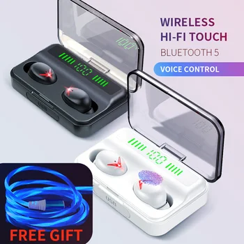 

TWS bluetooth headset A8 stereo audio cord intelligent digital display charging bin waterproof wireless headset