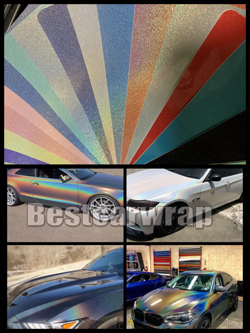 Holographic Tiffany Psychedelic Gloss Car Wrap Vinyl With Air Release For  Vehicle WRAPPING COVERING FOIL PROTWRAPS Size:1.52*18m