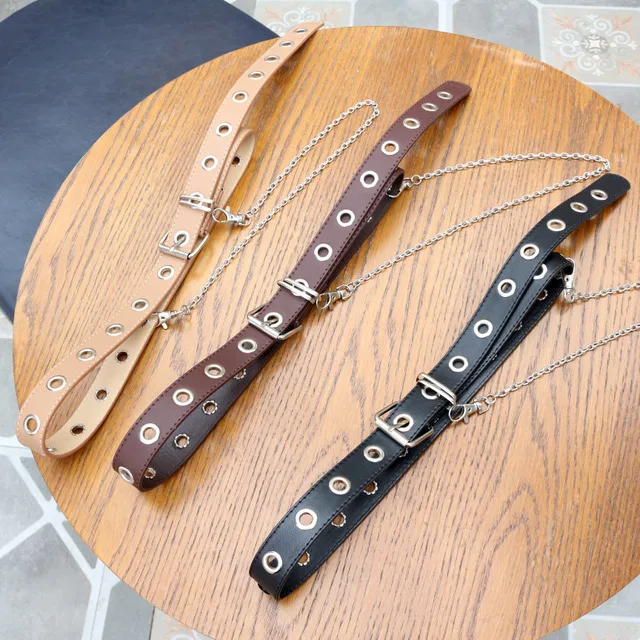 

2020 New Punk Ins Wind Chain Belt Unisex Fashion Eyelet Chain Decorative Belt Lady