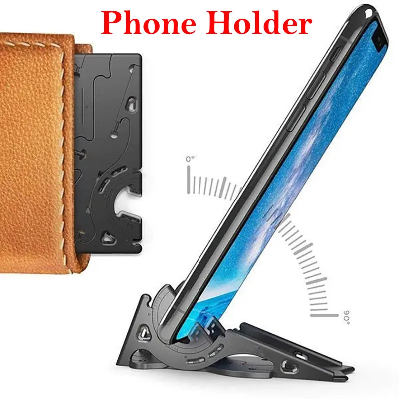 

Stabilize Adjustable Mini Phone Holder Portable Foldable Card Type Rotation Pocket Tripod Phone Stand Universal Phone Mount