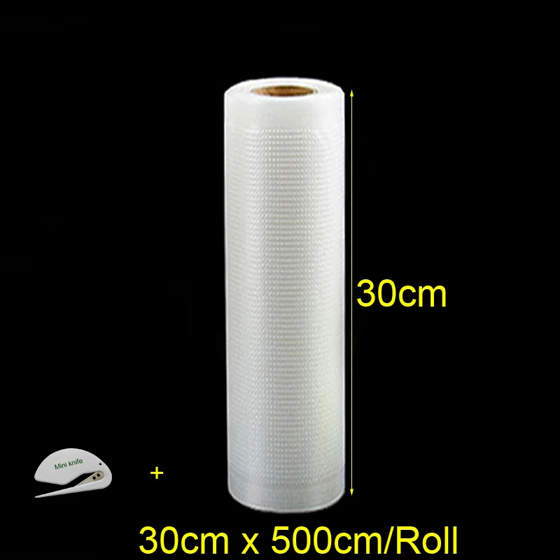 30cm x 500cm 1Roll Рулон вакуумных упаковочных пакетов для упаковка для хранения продуктов запечатывающая машина BPA-free 1 рулон/набор вакуумный мешок рулоны вакуумного упаковщика - Цвет: 30cm x 500cm 1Roll
