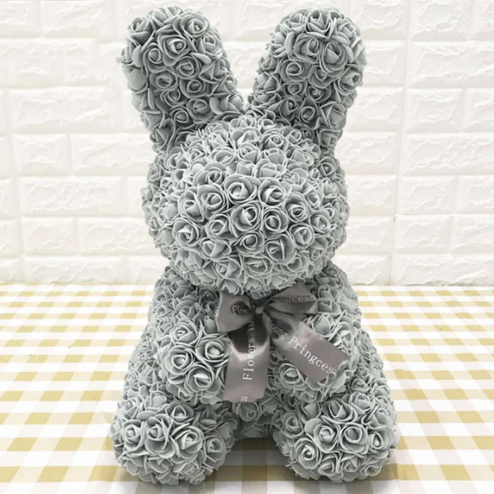 Милые куклы-кролики PE украшения Романтическая любовь Искусственный розовый кролик подарок имитационная игрушка День Святого Валентина подружка - Цвет: grey