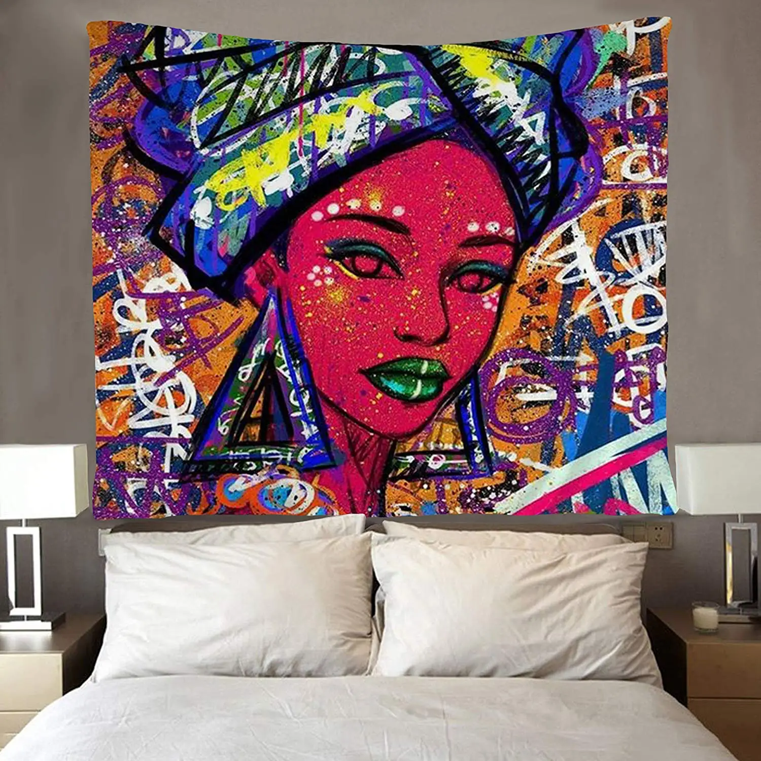 

Hippie Art African American Women Design Tapestries Wall Hanging