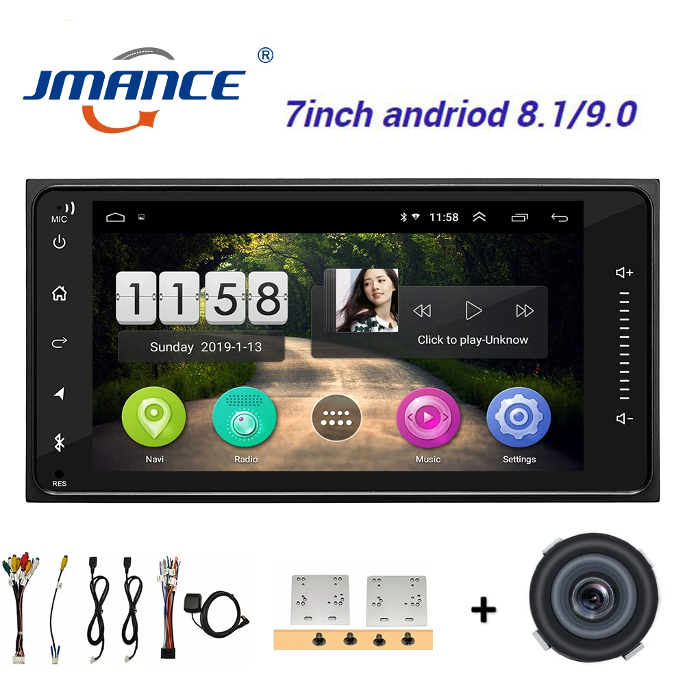 JMANCE 7169 Android 7 дюймов 2Din автомобильный Радио автомобильный DVD MP5 плеер навигационный рекордер для вождения HD плеер reposanacabezas con pantalla - Цвет: round camera