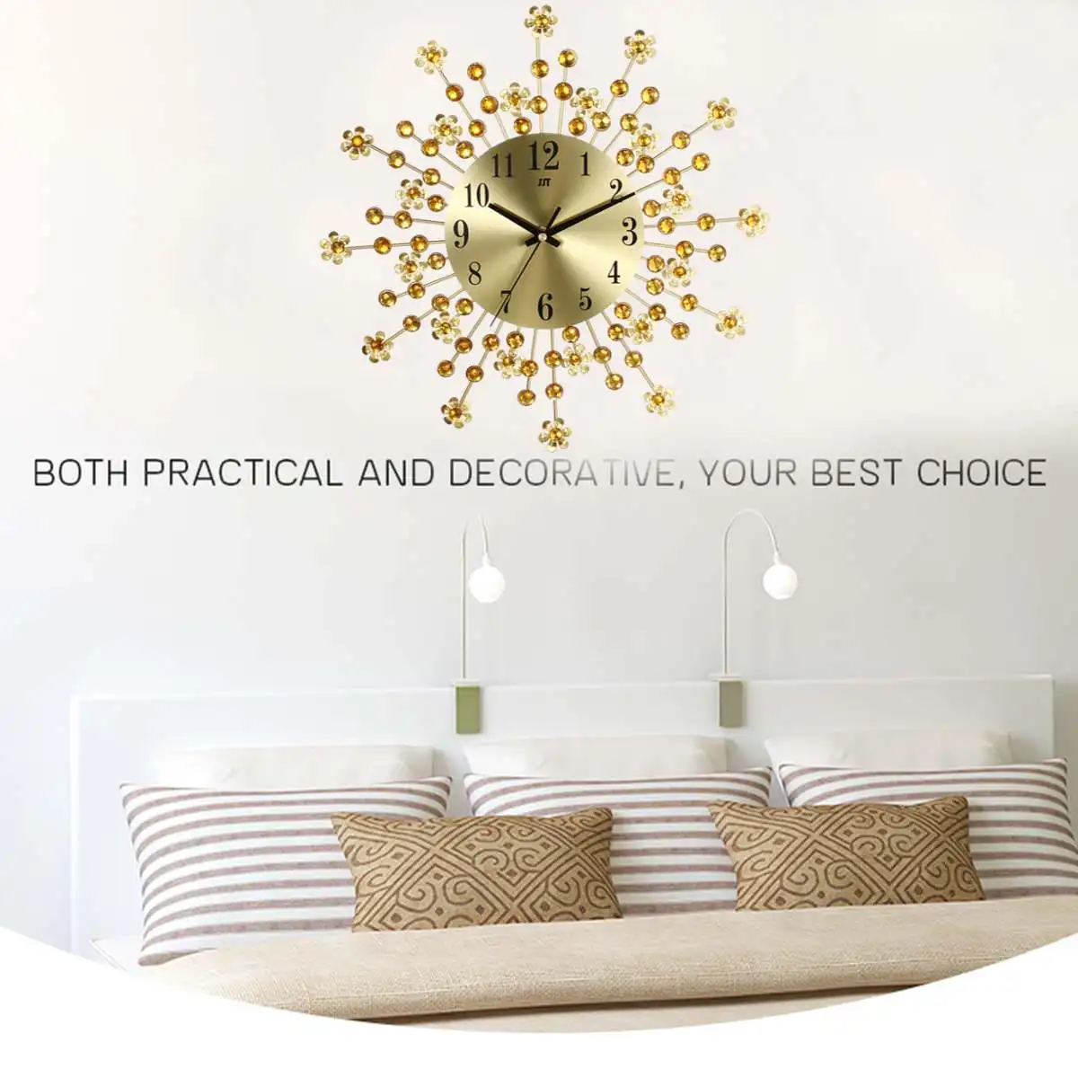 Günstig Luxus Künstliche Kristall Diamant Große Wanduhr Metall Wohnzimmer Wanduhr Home Kunst Dekoration Große Morden Wanduhren