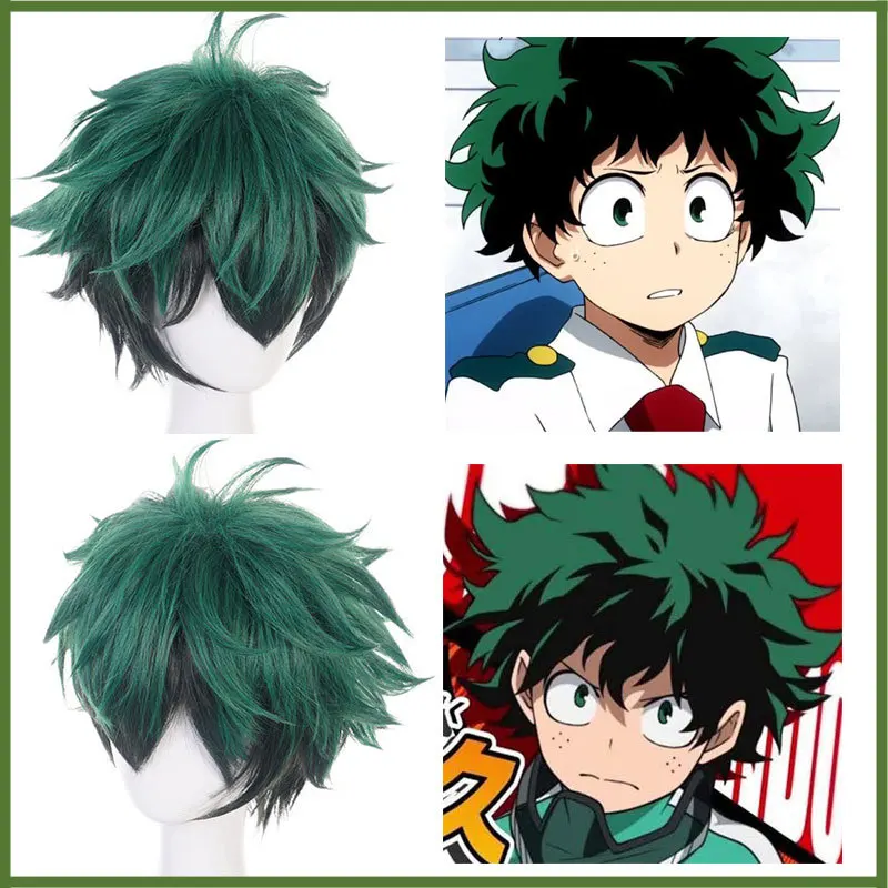 Парик японского аниме Midoriya Izuku Deku парик для ролевых игр с зелеными волосами мой