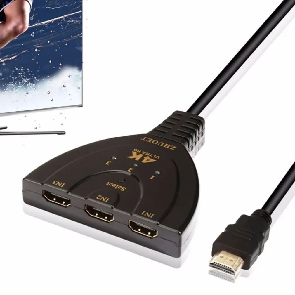 4 к* 2 к 3D Мини 3 порта HDMI коммутатор 1.4b 4 к Коммутатор HDMI сплиттер 1080P 3 в 1 выход порт концентратор для DVD HDTV Xbox PS3 PS4