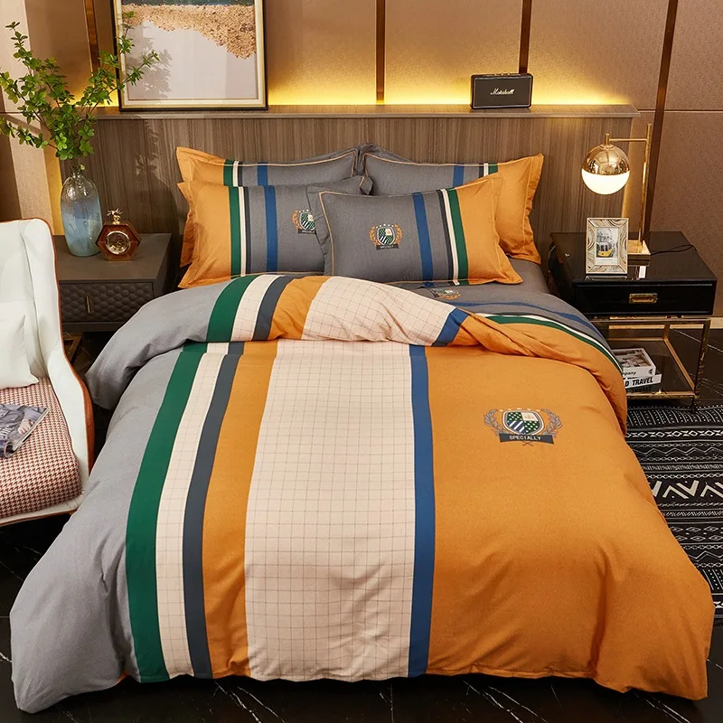 

Cotton 4 Piece Set Bedding Home Textile Bed Set Queen Size 1.2m 1.8m 2.0m 4 Piece Sets Bed Set