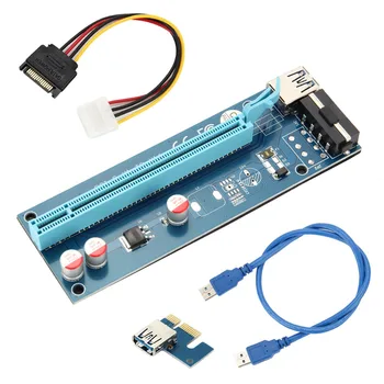 

60CM PCIE 1X To 16X PCI Express Riser Card For Miner Machine Overcurrent Protection USB Cable SATA To 4 Pin Power Cord L