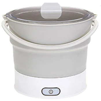

Folding Electric Skillet Kettle Heated Food Container Heated Lunch Box Cooker Portable Hot Pot Cooking Tea Us Plug