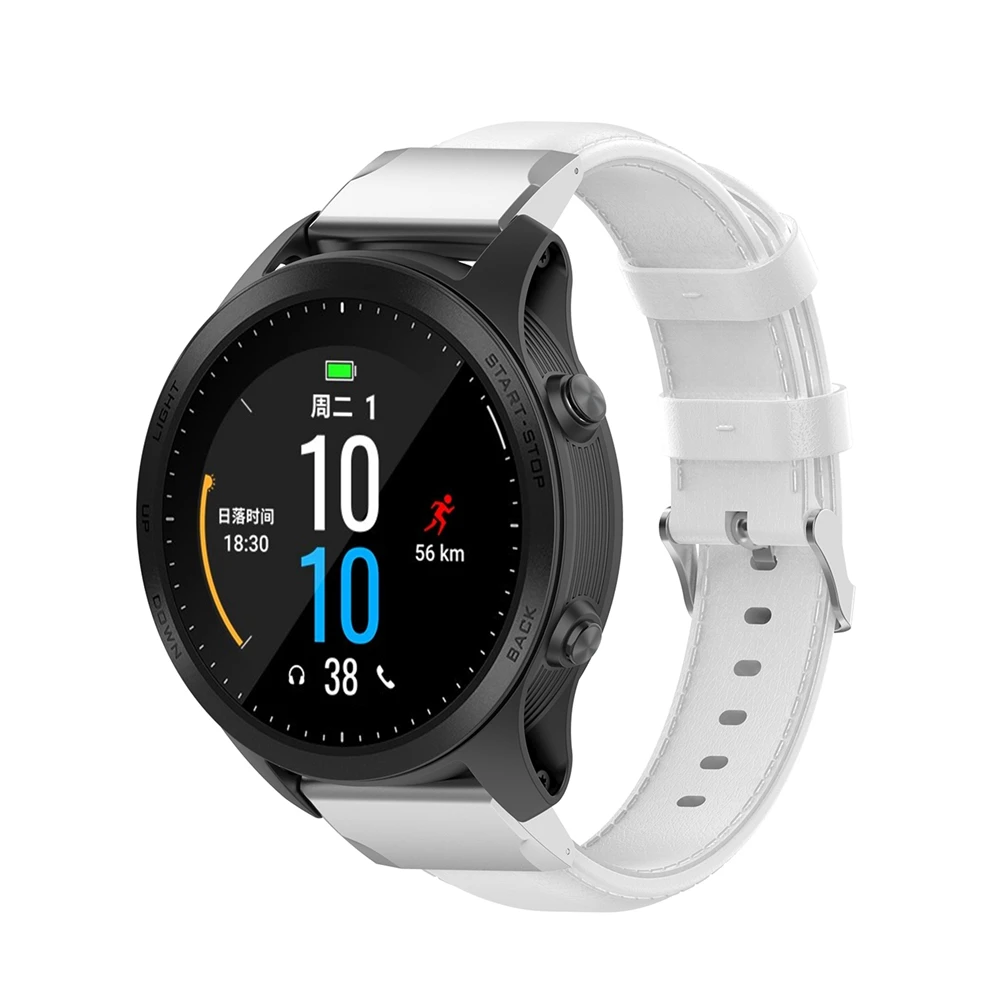 22 20 26 мм кожаный ремешок для часов Garmin forerunner 935 945 quatix 5 sapphire approachs 60 браслет fenix 5s plus 5 plus MARQ