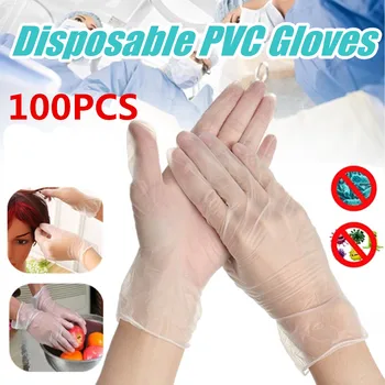 

100PCS Thicken Transparent Disposable Gloves Latex High quality Dishwashing/Kitchen/Medical/Work/Rubber/Garden Household Gloves