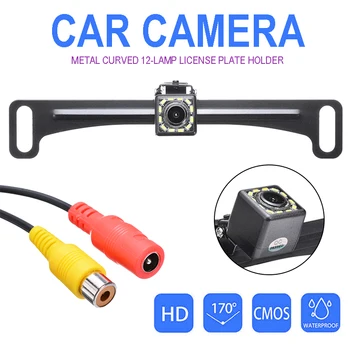 

Car License Plate Frame Auto Reverse Backup Rear View Camera 12LEDs IR Night Vision Car Reversing Parking Cameras