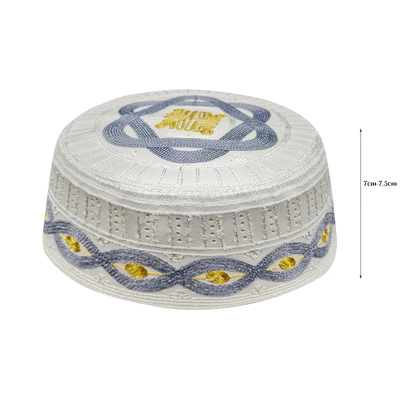Topi Gray Male Bonnet Kappa Prayer Caps Muslim Hats India Islam Gorro Arabic Jewish Moslim Caps Pentagram Patterns Sombreros