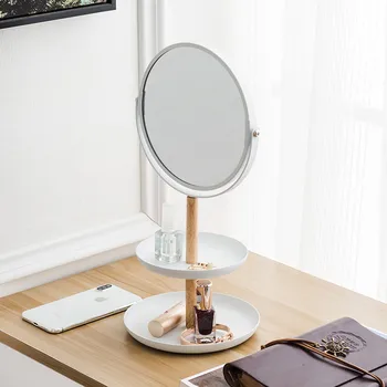 

Desk cosmetic mirror Make Up Mirrors dormitory student girl Portable Rotation Desk Makeup Mirror Cosmetic Tools Bathroom