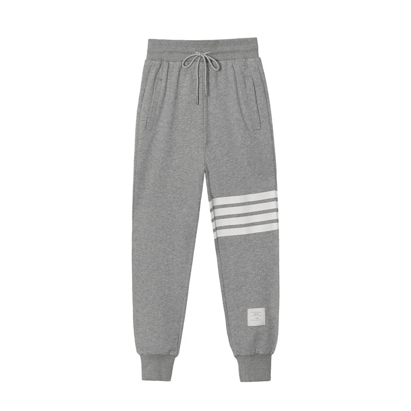 BIVIGAOS Four Bars Cotton Gray Sport Pants Women New Korean Casual Sweatpants Slim Joggers Pants Spring Autumn Sweat Pants