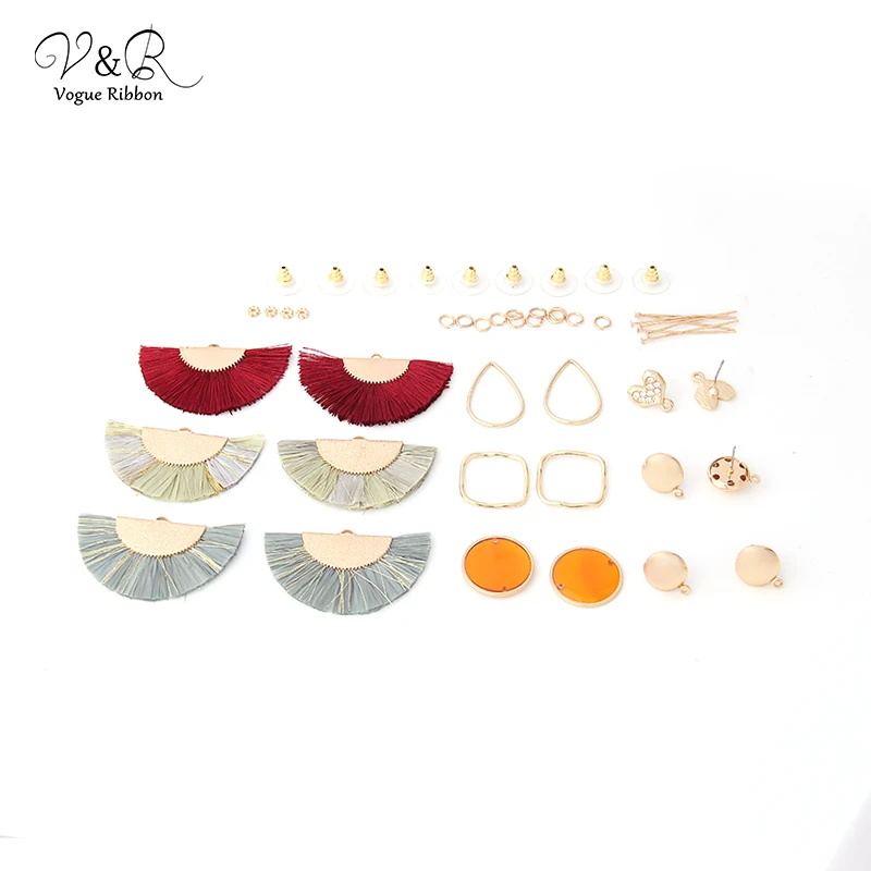 

New Diy Handmade Jewelry Making Tassel Frange Hoop Earrings Set Accessories Components Decoration 2020 Jewelry Accessories Gifts