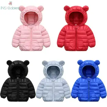 

NEW Winter jackets girls baby girls clothes Children's jackets With Ears Hat Hooded clothing autumn Cotton Clothes for boys 2020
