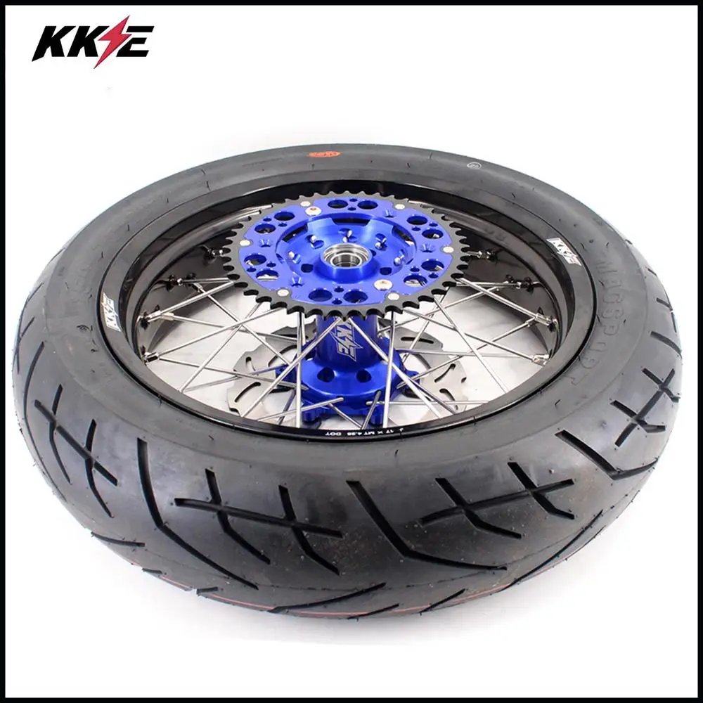 3,5/4,25 полный набор колес SUPERMOTO для YAMAHA WR250F 01-18 WR450F 03-18 CST шины синий диск
