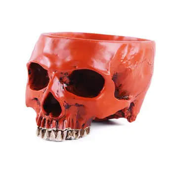 

1Pc Creative Hand Carved Skull Flower Pot Human Skull Bone Bowl Home Garden Decor Halloween Decoration Flower Pots Decorative
