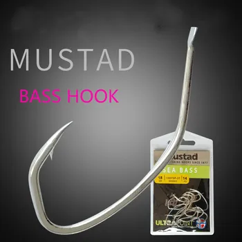 

Mustad 13007 Striped Bass Hook with Live Shrimp Sea Crooked Barb Catfish Black Angeln Angle hook Deep Ocean Lure Jig
