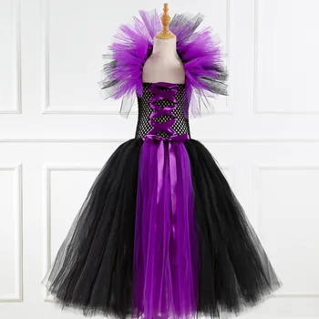 

Girls Mesh Flower Tutu Dress with Unicorn Headband Princess Party Colorful Floral Dresses Children Embroidery Ball Gown Costume