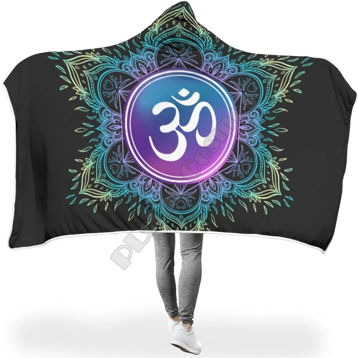 

Yoga Hooded Blanket Adult colorful child Sherpa Fleece Wearable Blanket Microfiber Bedding Drop Shipping 08