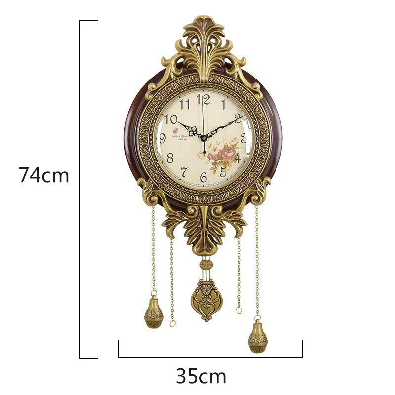 Solid Wood Silent Swing Pendulum Wall Clock Z1214-3  