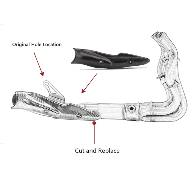 Ħassar Katalizzatur għal Kawasaki Z900 2017 2018 2019 Pajp tal-egżost Mutur Azzar Mid-Link Tube Slip Fuq Oriġinali Muffler Heat Guard - - Racext 2