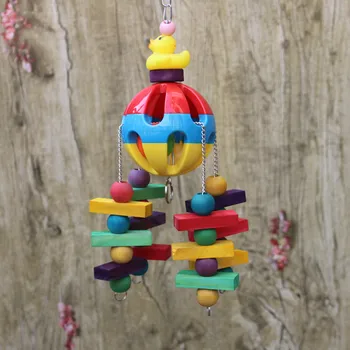 

Pet Hanging Suspension Entertainment Teaser Cockatiel Bellpull Bird Toy Teeth Chew Rotating Parrot Cage With Bells Colourful