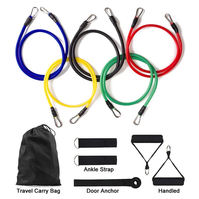 11 Pieces/Set Crossfit Latex Resistance Band Training Exercise Tube Yoga Rope Pull Elastic Rubber Expander Fitnes Equipment Belt 2