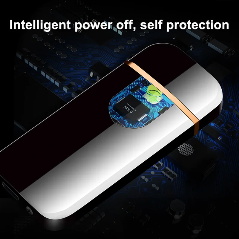 USB Зажигалка отпечатков пальцев сенсорные умные зажигалки Электрический заряжаемый без огня сигарета воспламенитель мини ветрозащитный 50 шт./партия