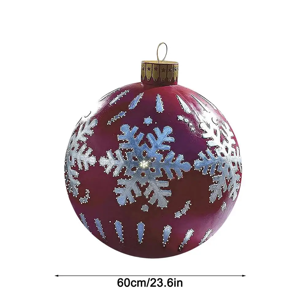 Palline Di Natale Gonfiabili Giganti 61 Cm | 2 Pezzi Rosso E Bianco In PVC Per Esterni | Decorazioni Per Giardino, Portico E Albero
