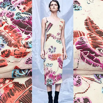 

Silk burnt-out gauze silk fabric silk dress clothing designer fabric summer new products