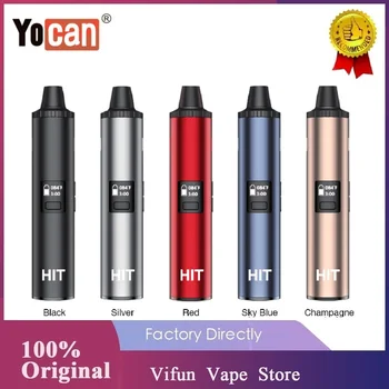 

Original Yocan Hit Dry Herb Vaporizer 1400mAh battery & Ceramic heating chamber Type-C charging fast charging vape kit vs IShred