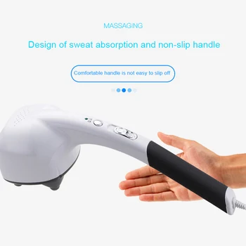 

Back Shoulder Neck Leg Foot Pain Relief Relaxation Hammer Roller With 5 Massage Heads 220V Electric Handheld Body Massager